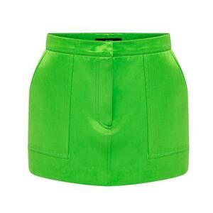 Alex Perry Penley Duchess Satin Mini Skirt Green - AU 4/US 0